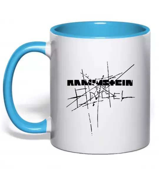 Чашка з кольоровою ручкою Rammstein Engel Блакитний фото