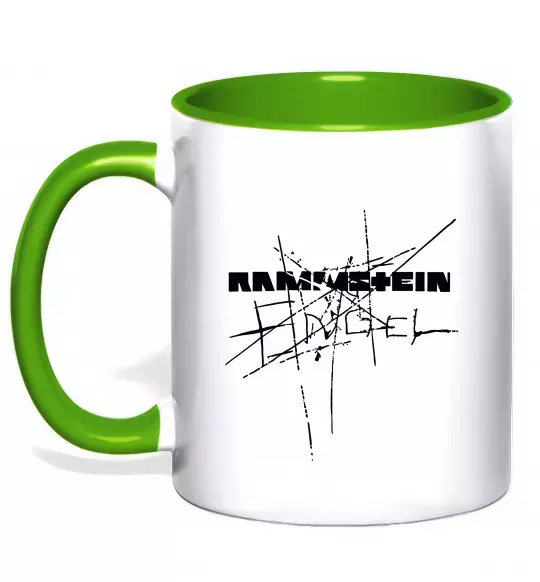 Чашка з кольоровою ручкою Rammstein Engel Зелений фото
