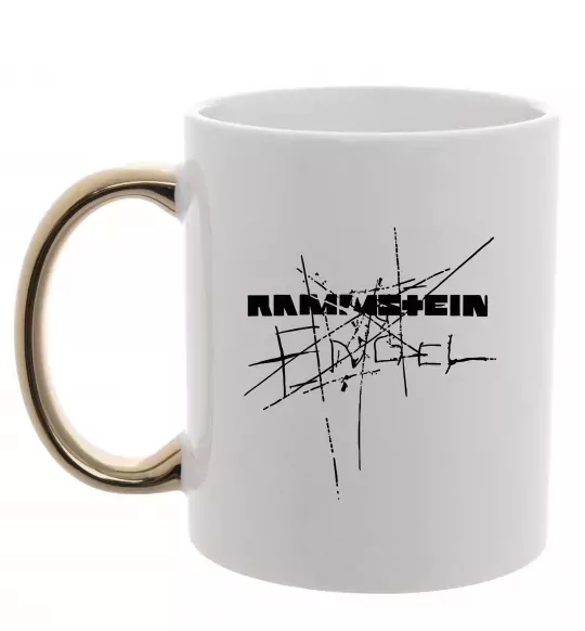 Чашка з кольоровою ручкою Rammstein Engel Золото фото