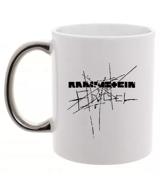 Чашка з кольоровою ручкою Rammstein Engel Срібло фото
