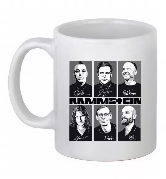 Чашка керамічна Rammstein autographs Білий фото