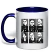 Чашка з кольоровою ручкою Rammstein autographs Глибокий темно-синій фото