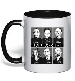 Чашка с цветной ручкой Rammstein autographs