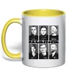 Чашка с цветной ручкой Rammstein autographs Лимонный фото