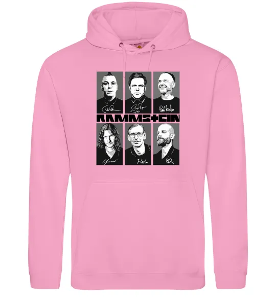 Мужская толстовка (худи) Rammstein autographs Розовый фото