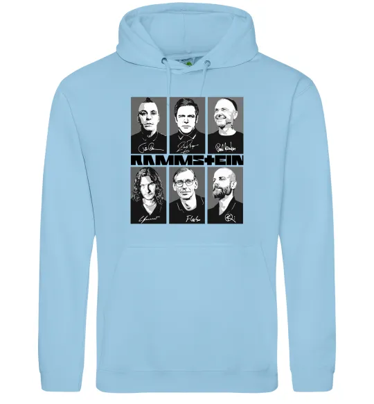 Мужская толстовка (худи) Rammstein autographs Голубой фото