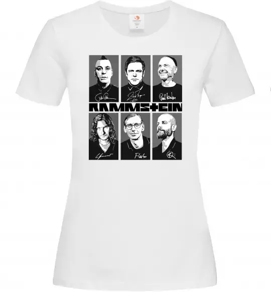 Жіноча футболка Rammstein autographs Білий фото