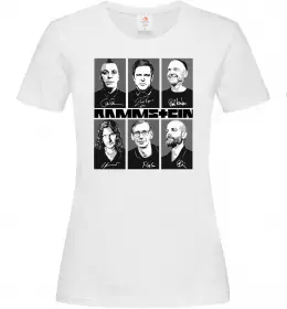 Женская футболка Rammstein autographs Белый фото