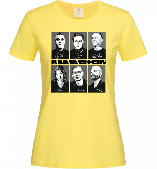 Жіноча футболка Rammstein autographs Лимонний фото