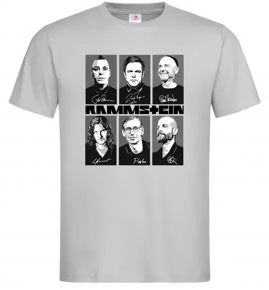 Чоловіча футболка Rammstein autographs Сірий фото