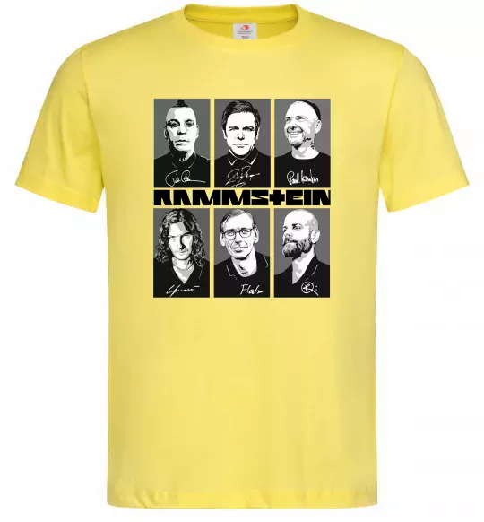 Чоловіча футболка Rammstein autographs Лимонний фото
