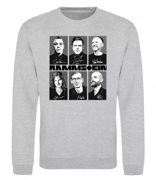 Свитшот Rammstein autographs Серый меланж фото