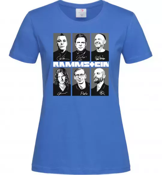 Жіноча футболка Rammstein autographs Яскраво-синій фото