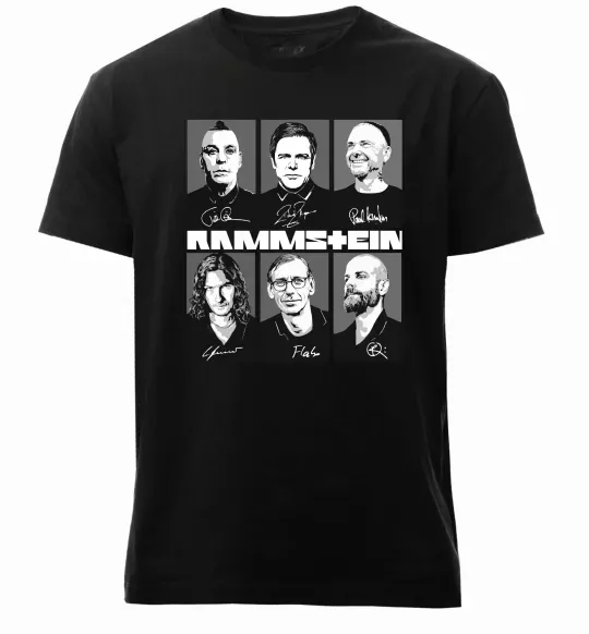 Чоловіча преміум футболка Rammstein autographs Чорний фото