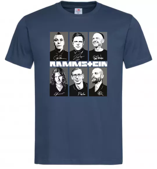 Чоловіча футболка Rammstein autographs Темно-синій фото
