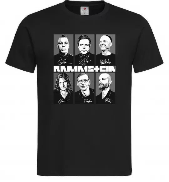 Чоловіча футболка Rammstein autographs Чорний фото
