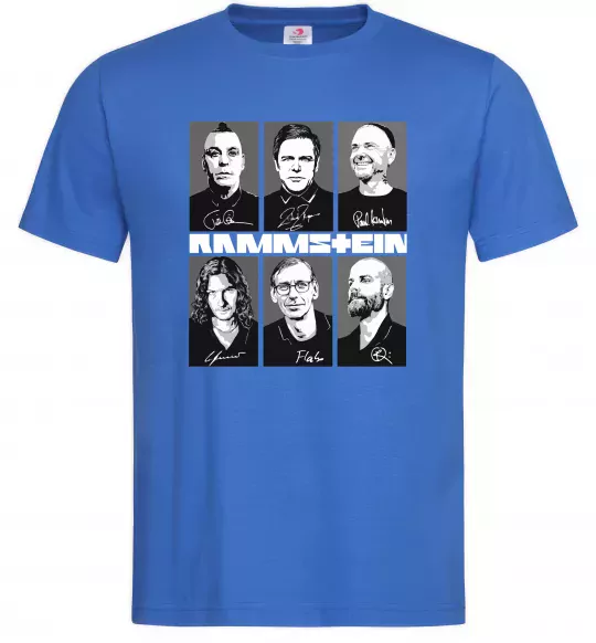 Чоловіча футболка Rammstein autographs Яскраво-синій фото
