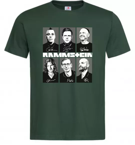 Чоловіча футболка Rammstein autographs Темно-зелений фото