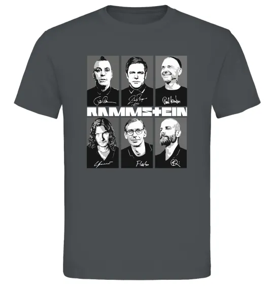 Чоловіча футболка Rammstein autographs Графіт фото