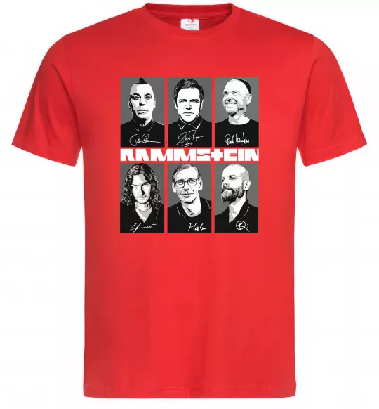 Чоловіча футболка Rammstein autographs Червоний фото
