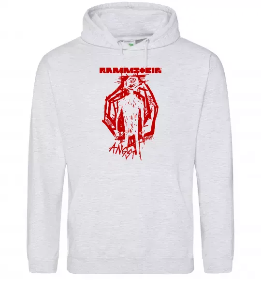Чоловіча толстовка (худі) Rammstein Angst Сірий меланж фото