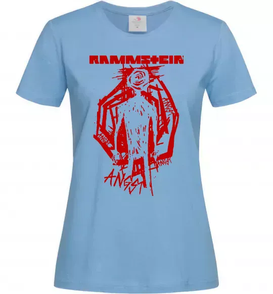 Женская футболка Rammstein Angst Голубой фото