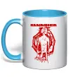 Чашка з кольоровою ручкою Rammstein Angst Блакитний фото