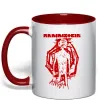 Чашка з кольоровою ручкою Rammstein Angst Червоний фото
