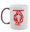 Чашка з кольоровою ручкою Rammstein Angst Срібло фото