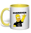 Чашка з кольоровою ручкою Rammstein Homer Simpson Сонячно жовтий фото