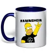 Чашка з кольоровою ручкою Rammstein Homer Simpson Глибокий темно-синій фото