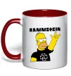 Чашка з кольоровою ручкою Rammstein Homer Simpson Червоний фото