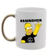 Чашка з кольоровою ручкою Rammstein Homer Simpson Золото фото