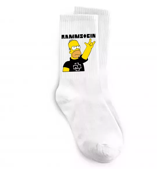 Шкарпетки Rammstein Homer Simpson Білий фото