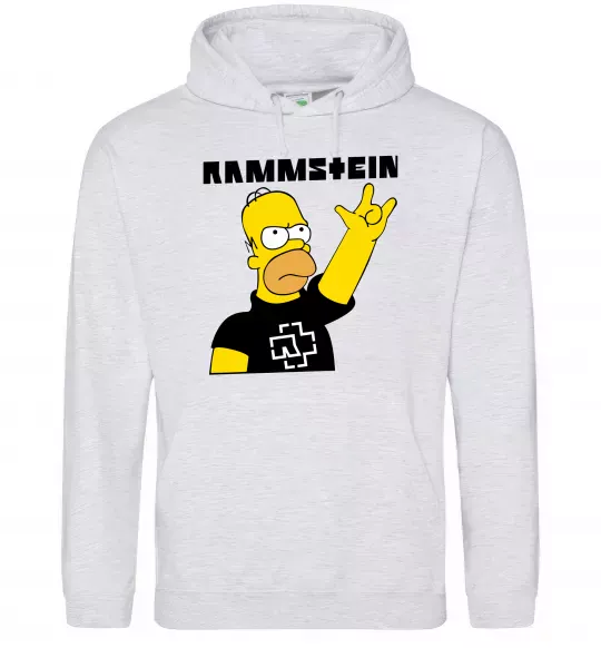 Чоловіча толстовка (худі) Rammstein Homer Simpson Сірий меланж фото
