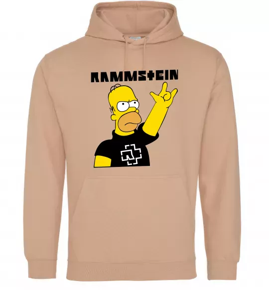 Чоловіча толстовка (худі) Rammstein Homer Simpson Пісочний фото