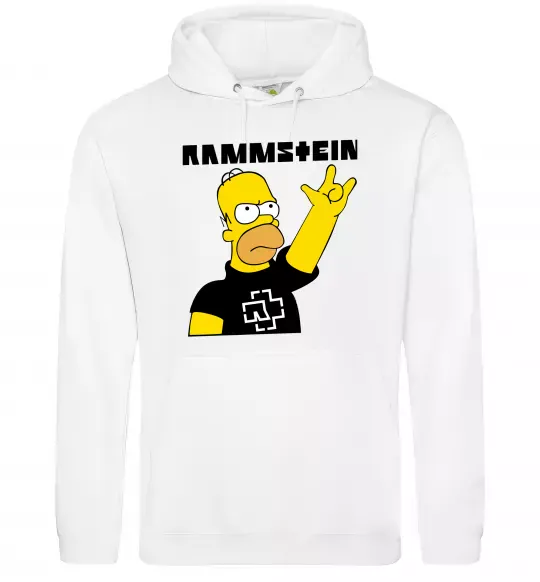 Женская толстовка (худи) Rammstein Homer Simpson Белый фото