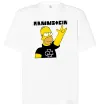 Футболка Оверсайз Rammstein Homer Simpson Белый фото