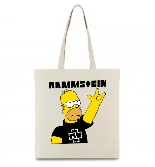 Эко-сумка Rammstein Homer Simpson Бежевый фото