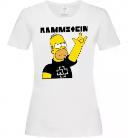 Женская футболка Rammstein Homer Simpson Белый фото