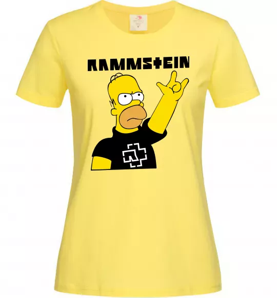Жіноча футболка Rammstein Homer Simpson Лимонний фото