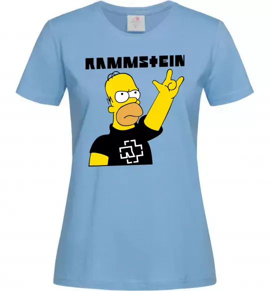 Жіноча футболка Rammstein Homer Simpson Блакитний фото