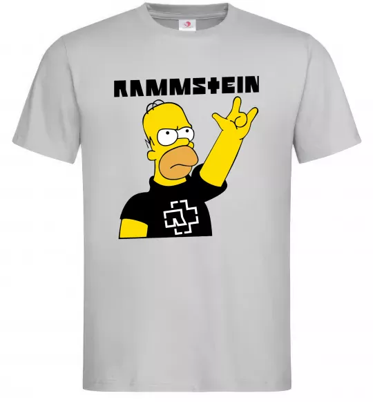 Чоловіча футболка Rammstein Homer Simpson Сірий фото