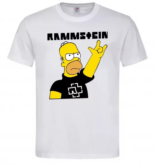 Чоловіча футболка Rammstein Homer Simpson Білий фото