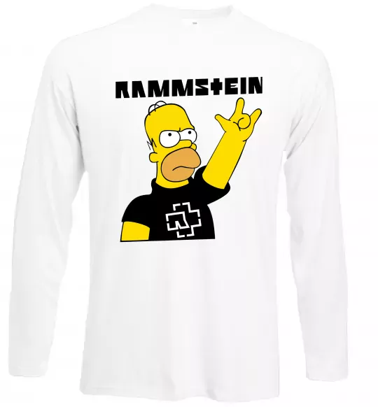 Лонгслів Rammstein Homer Simpson Білий фото