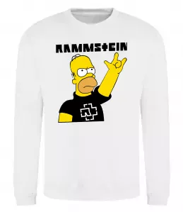 Свитшот Rammstein Homer Simpson Белый фото