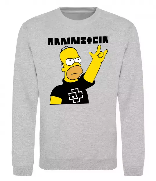 Світшот Rammstein Homer Simpson Сірий меланж фото