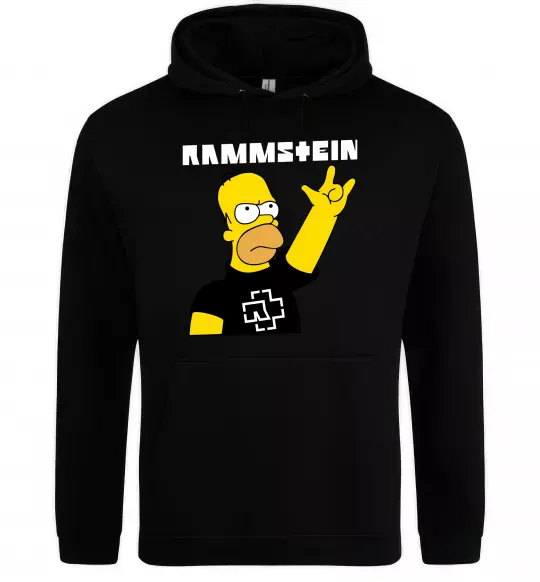 Чоловіча толстовка (худі) Rammstein Homer Simpson Чорний фото