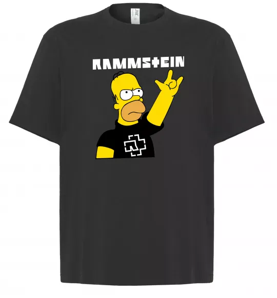 Футболка Оверсайз Rammstein Homer Simpson Черный фото