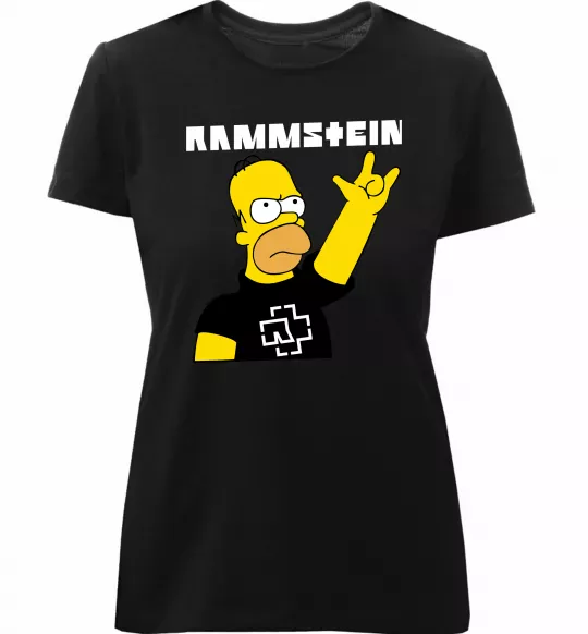 Жіноча преміум футболка Rammstein Homer Simpson Чорний фото